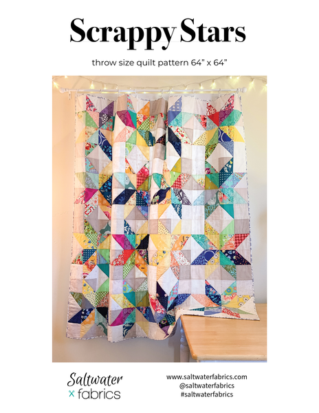 Scrappy Stars Quilt Pattern Pdf Download Saltwater Fabrics 1037