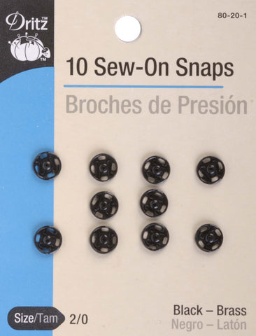 Sew-On Snaps in Black